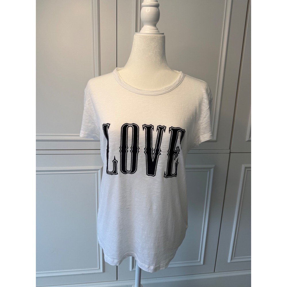 Zadig & Voltaire Walk Chine Love T-Shirt Women M White Very Good Graphic Tee